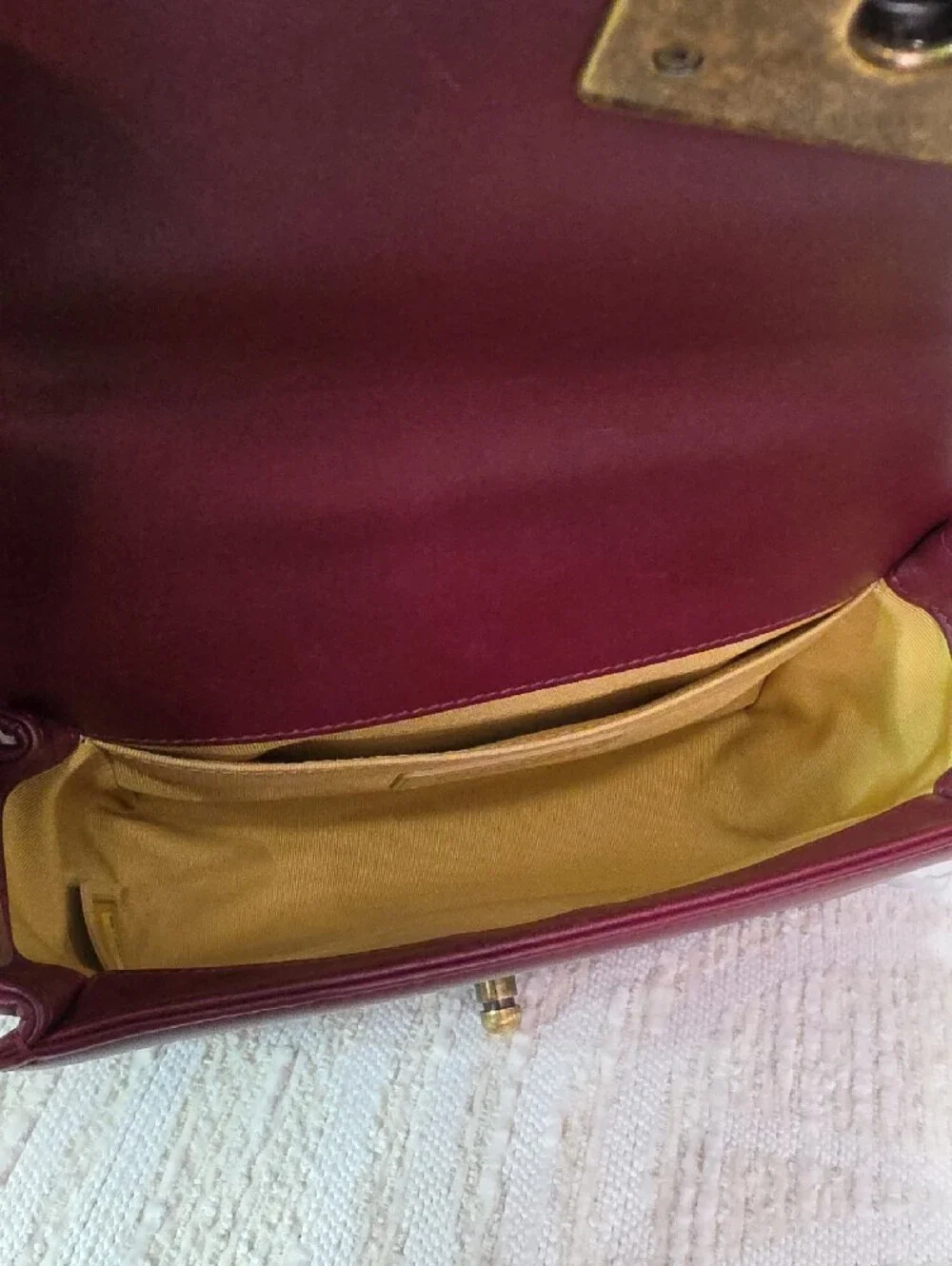 Chanel Boy Quilted Top-Handle Shoulder Bag in Deep Burgundy Small